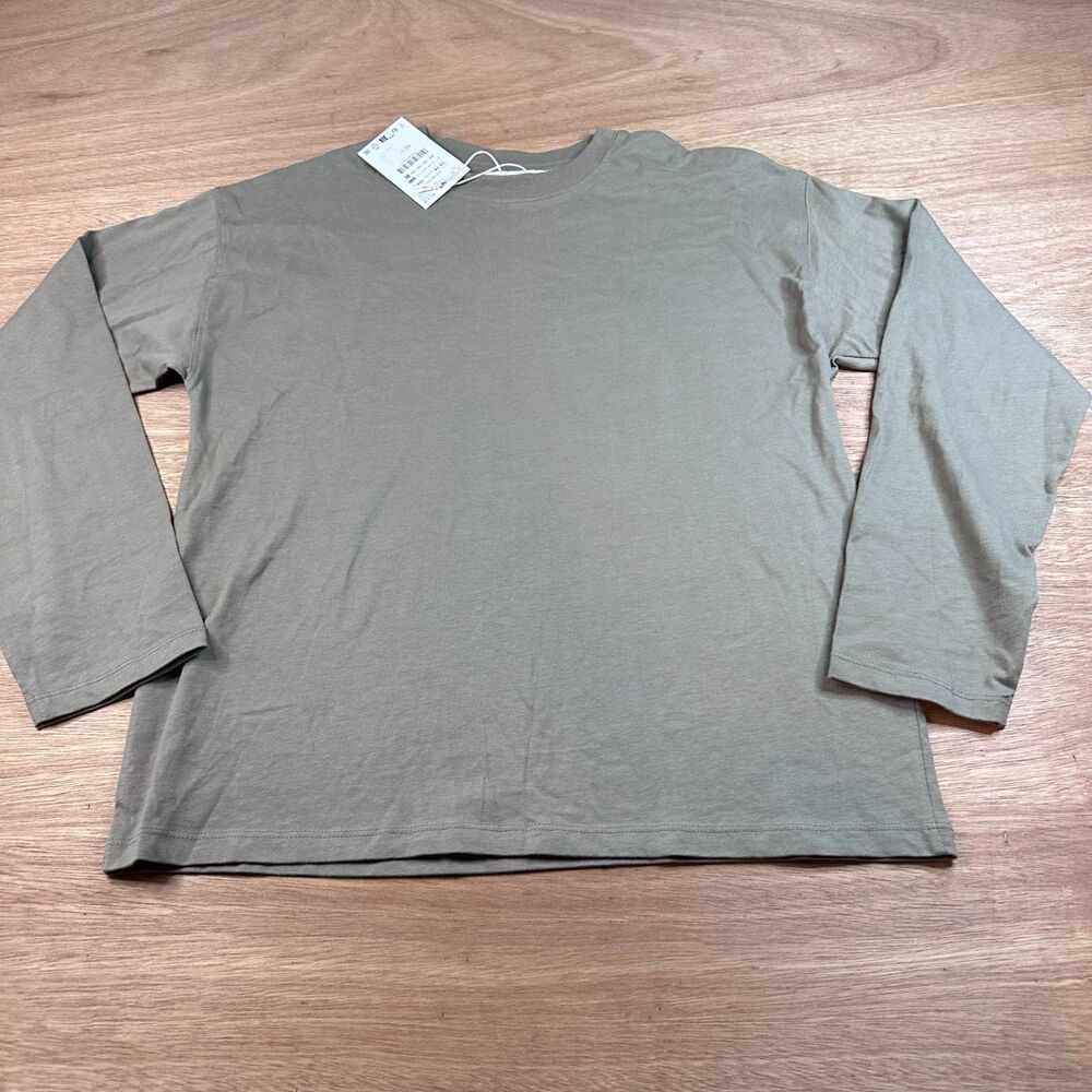 Zara Kids Long Sleeve T-Shirt 13-14 Years 164cm Taupe Brown NWT Basic Tee